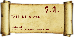 Tell Nikolett névjegykártya