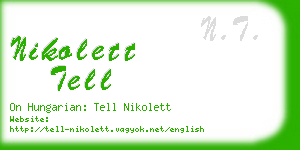 nikolett tell business card